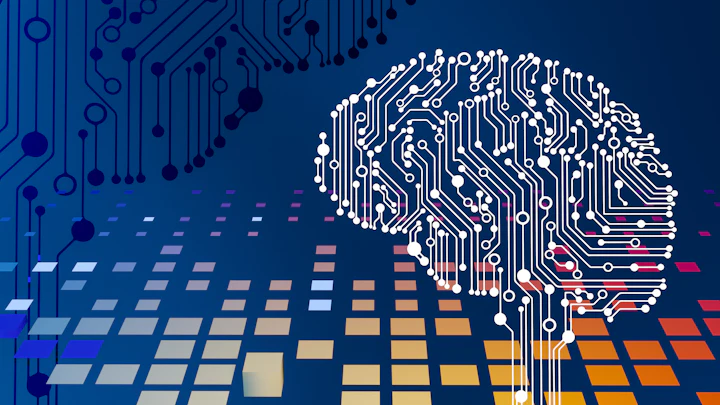 Illustration of a brain on a circuit board