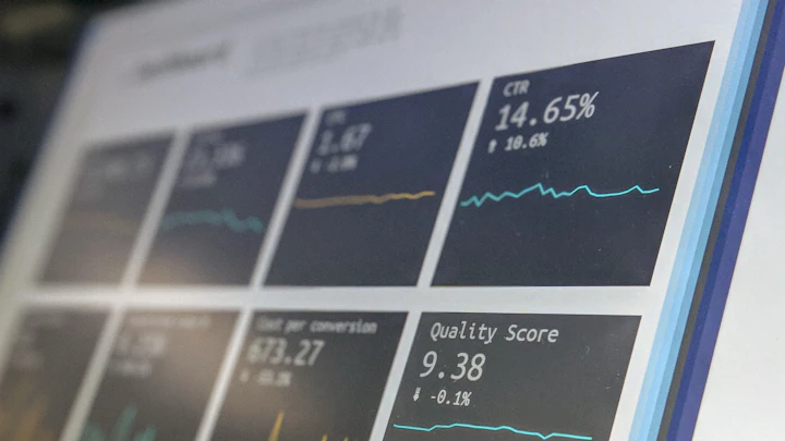 A dark analytics monitoring dashboard showing usage charts