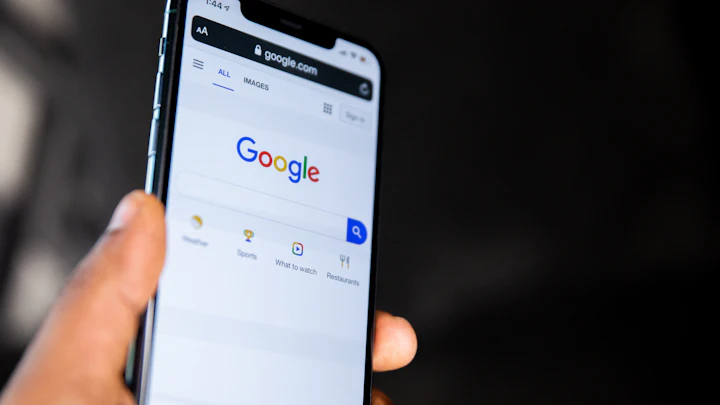 Google search home page on a smartphone